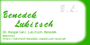 benedek lukitsch business card